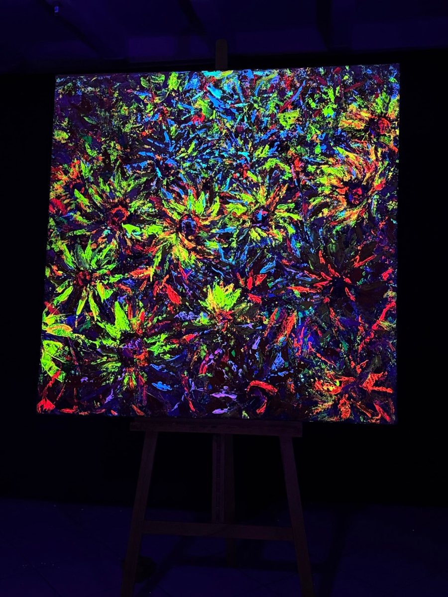 Tournesol sous lumière noire
